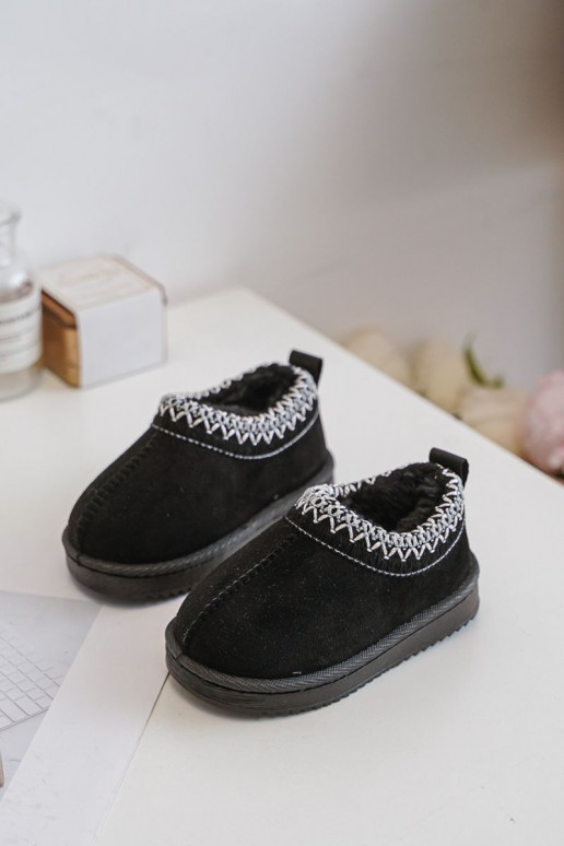 Laste lumesaapad platvormiga, soojustatud ja karusnahaga seestpoolt, must Vilabria