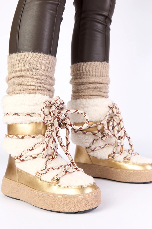 Kuldne soe nööpidega lume saapad...