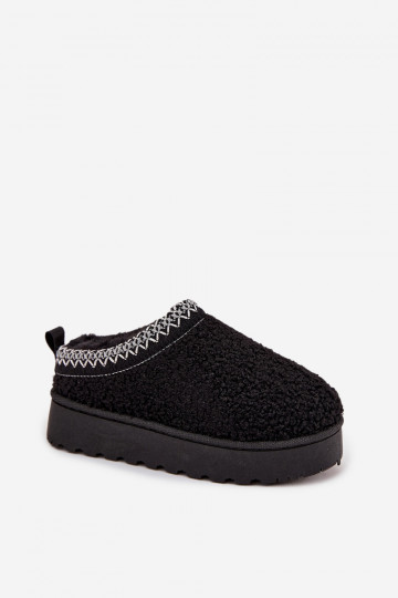 Laste lumesaapad noortele karusnahaga Baranek musta värviga Selathiel