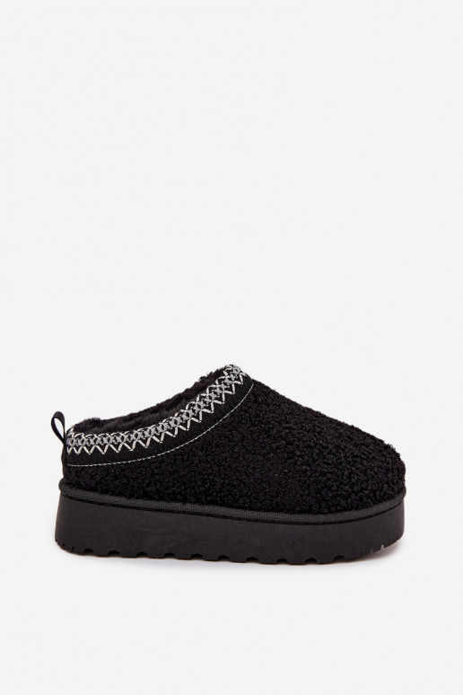 Laste lumesaapad noortele karusnahaga Baranek musta värviga Selathiel