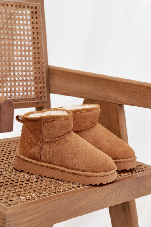 Laste/teismeliste lumesaapad, soojustatud karusnahaga sees, Mireya, pruun