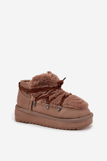 Pruunid laste noorte lumesaapad karusnahaga D.Franklin DFSH370011