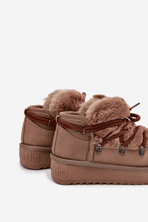 Pruunid laste noorte lumesaapad karusnahaga D.Franklin DFSH370011