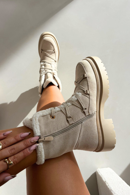 Naisteline sooja voodriga talvesaapad, beež värv, Irmara