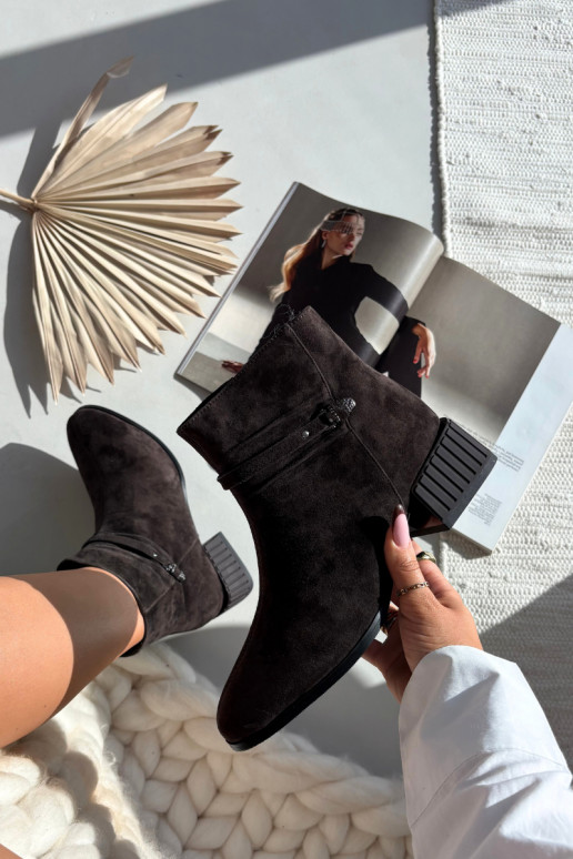 D&A CR52-651 šokolaadi värvi kunstnahast soojad naiste saapad Klocke