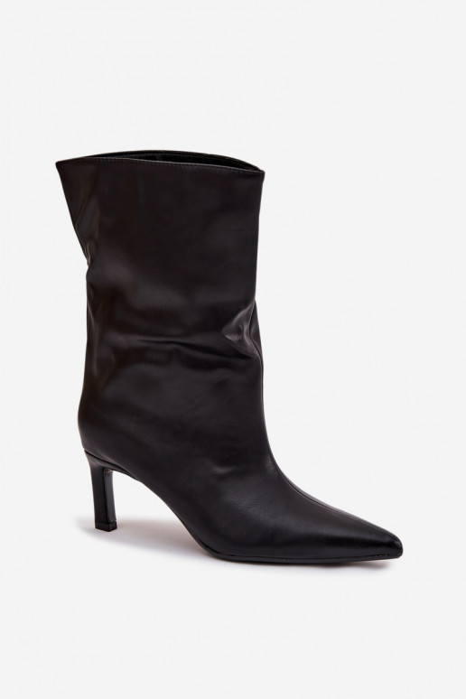 Slip-on Pealiste poolsaapad kõrge jämeda kontsaga eko-nahast msuud Norell