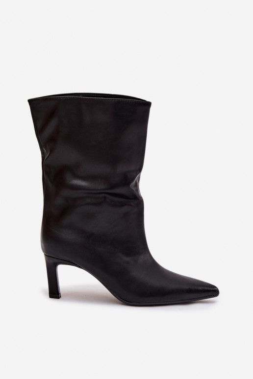 Slip-on Pealiste poolsaapad kõrge jämeda kontsaga eko-nahast msuud Norell