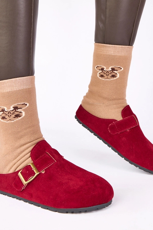 Bordo värvi saapad dekoratiivse...