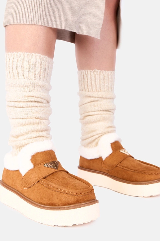 Pruunid sooja voodriga mokasiinid Loafy