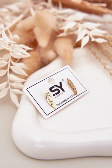 saapad koos stiilsete detailidegai Listki säravate kristallidega Stal Nierdzesissena Kuldset värvi 2