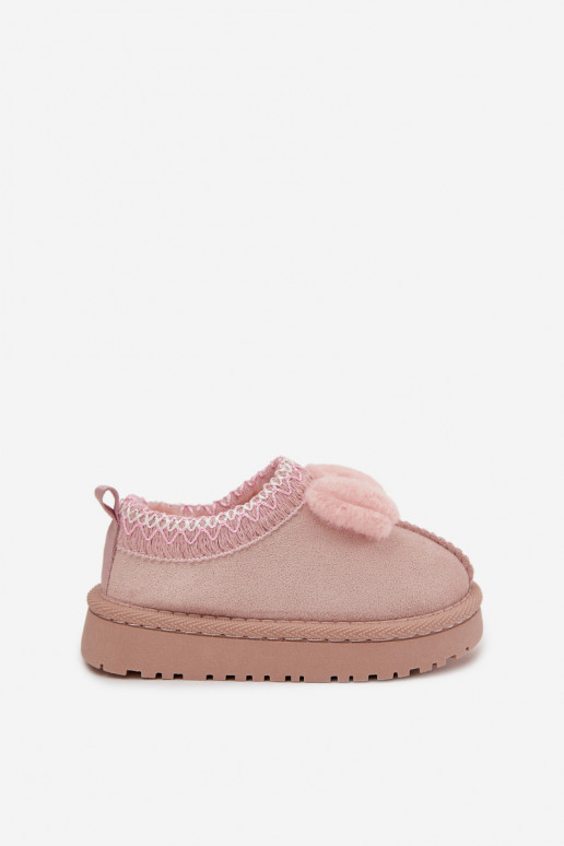 Laste lume saapad tikandiga ja lipsuga, roosa värviga Daven