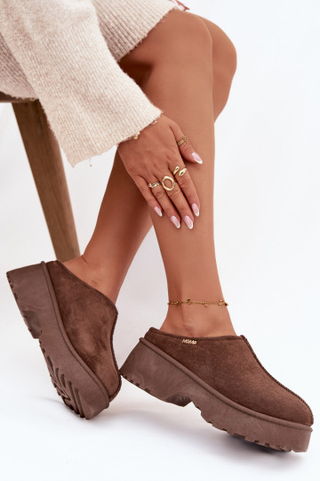 nööpidega lumesaapad Pealiste madalad platvormiga pruunid värvi Yrenna