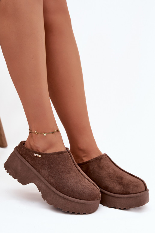 nööpidega lumesaapad Pealiste madalad platvormiga pruunid värvi Yrenna