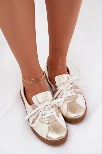 Pealhk jalatsid Pealiste omad Typu Barefoot Zazoo N1341 Valget-Kuldset värvi