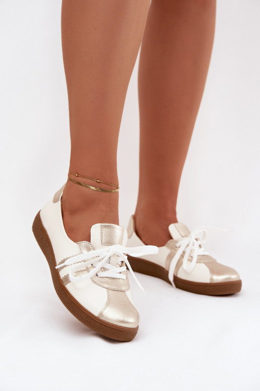 Pealhk jalatsid Pealiste omad Typu Barefoot Zazoo N1341 Valget-Kuldset värvi