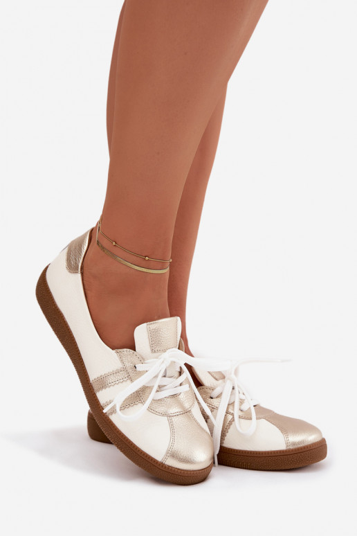 Pealhk jalatsid Pealiste omad Typu Barefoot Zazoo N1341 Valget-Kuldset värvi