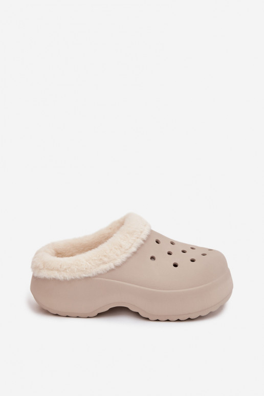 Kerged rannaplätud naiste plätud voodriga karusnahaga Khakivärvi Palvine