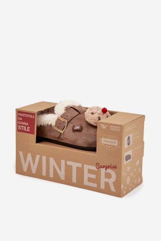 Plätud Pealiste omad Kaunistustega I neetide ja pandlaga voodriga karusnahaga pruunid värvi Thalora