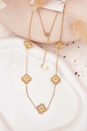 Kaelakee roostevabast terasestLilluszkami Kuldset värvi