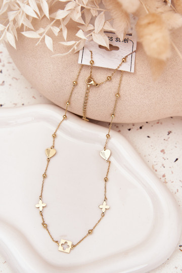 Kaelakee Koos ripatsidega Stal Nierdzesissena Kuldset värvi