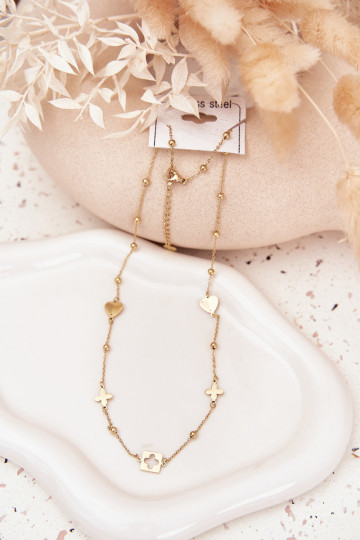 Kaelakee Koos ripatsidega Stal Nierdzesissena Kuldset värvi 2