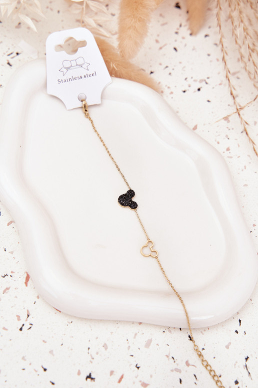 Käevõru roostevabast terasest hiir Miki Kuldset värvi