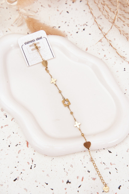 Käevõru roostevabast terasest Koos ripatsidega Kuldset värvi