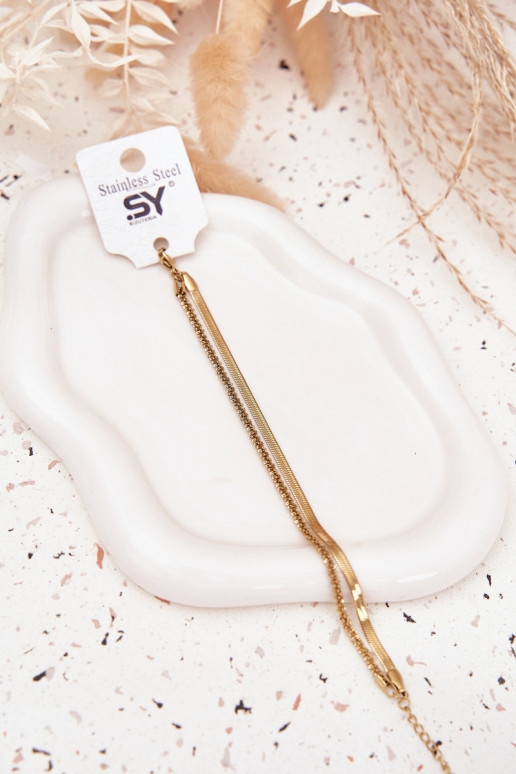 Käevõru Kahekordne roostevabast terasest Kuldset värvi