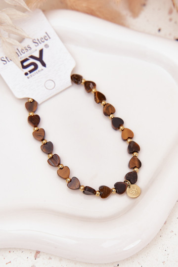 Käevõru Südamed valmistatud roostevabast terasest Pruunid värvi 2