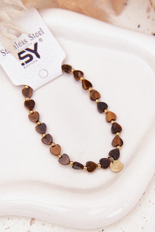 Käevõru Südamed valmistatud roostevabast terasest Pruunid värvi