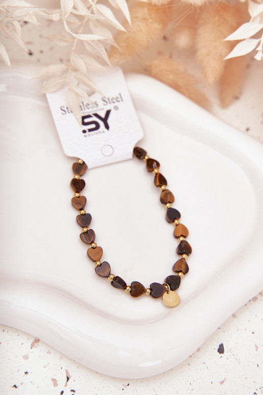 Käevõru Südamed valmistatud roostevabast terasest Pruunid värvi