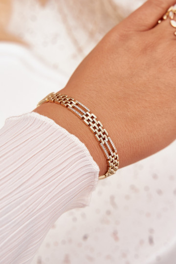 Käevõru Pealiste omad valmistatud roostevabast terasest säravate kristallidega Kuldset värvi