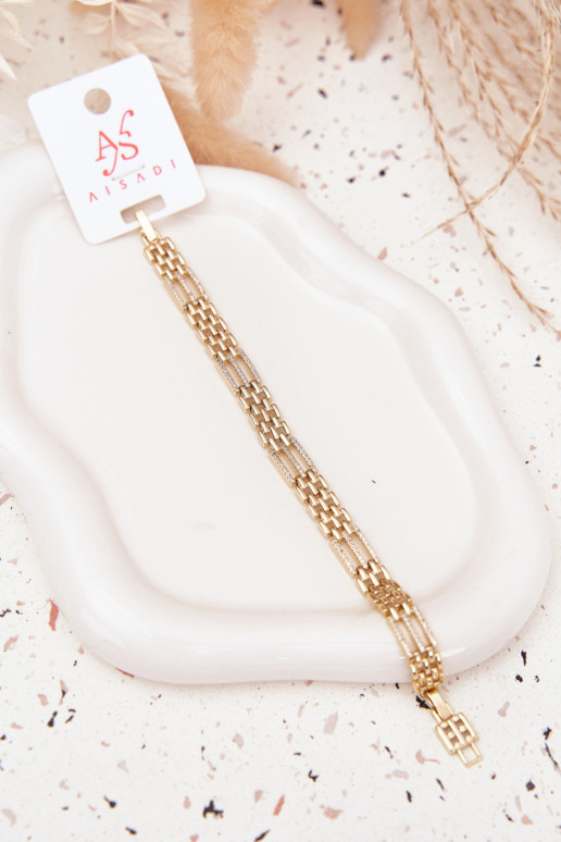 Käevõru Pealiste omad valmistatud roostevabast terasest säravate kristallidega Kuldset värvi