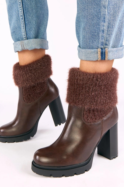 Pruunid kontsasaapad dekoratiivse...