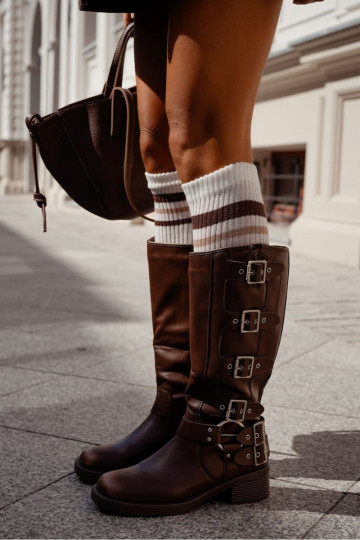 Podkolanósisseki Pealiste omad IN Prążek Triipudega Ecru