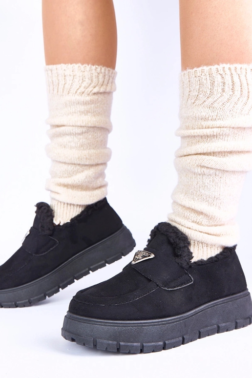 Mustad platvormmokaasi karusnahaga Kirby