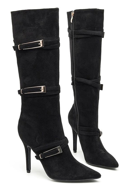 Mustad pika varrega saapad õhukese...