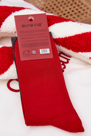 Skarpety meeste omad Christmas Koos pealdisega I Śmiejącym Się Santa Clausem halli värvi 2