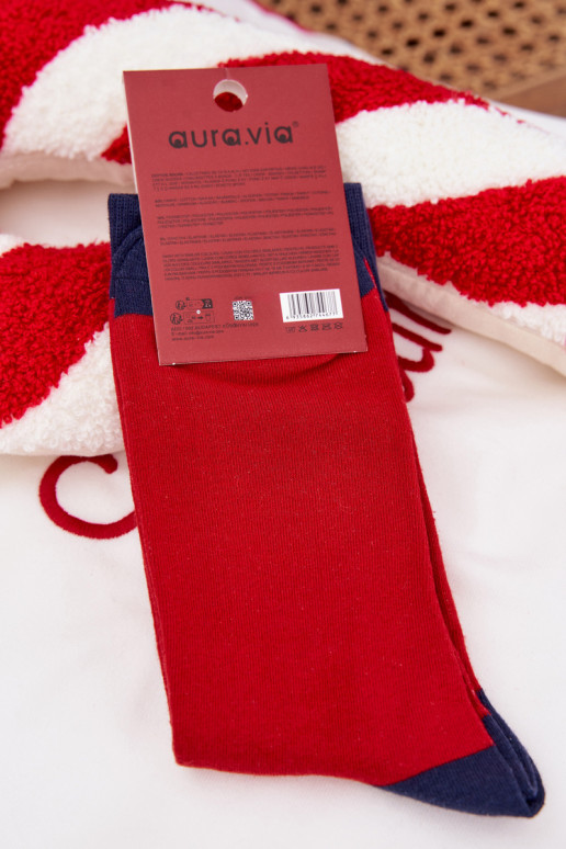 Skarpety meeste omad Christmas Santa Claus IN Okularach Punane-tumesinist värvi