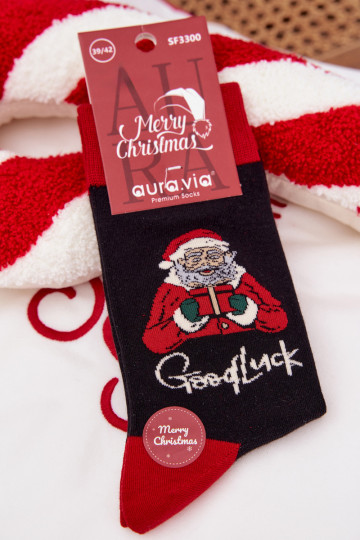 Skarpety meeste omad Christmas Koos pealdisega I Śmiejącym Się Santa Clausem msuud