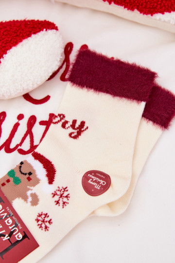 Jõulusokid Laste jalanõud Piernik I karusnahaga INełna Alpaka Ecru