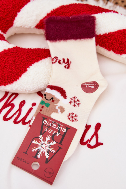 Jõulusokid Laste jalanõud Piernik I karusnahaga INełna Alpaka Ecru