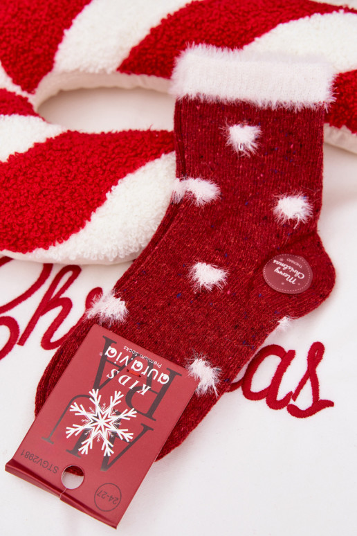 Laste jalanõud Christmas Sokid Südamed karusnahaga INełna Alpaka runased