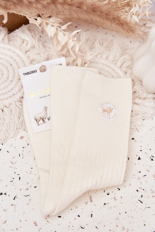 Długie INełniane Sokid Pealiste omad Ecru