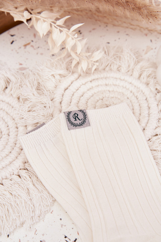 Puuvillased sokid triipudega Pealiste omad Ecru