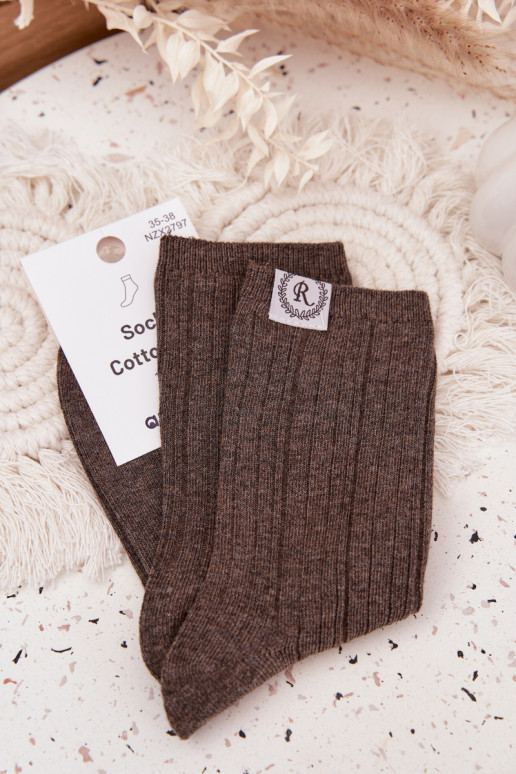 Puuvillased sokid triipudega Pealiste omad halli värvi