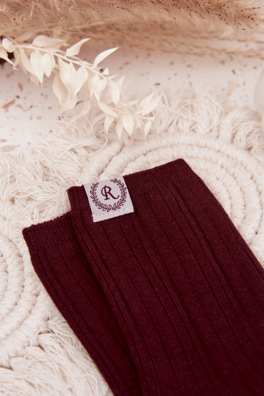 Puuvillased sokid triipudega Pealiste omad bordoo-värvi