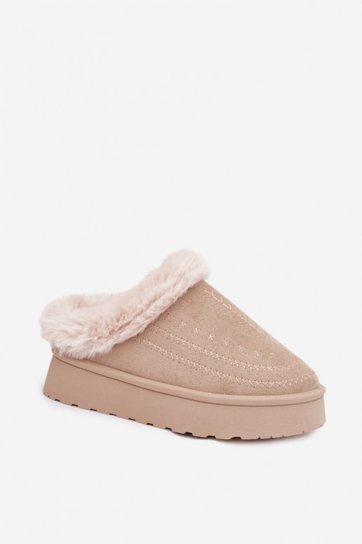 nööpidega lumesaapad Pealiste omad platvormiga karusnahaga I Przeszyciami Elevandiluu värvi Arelina