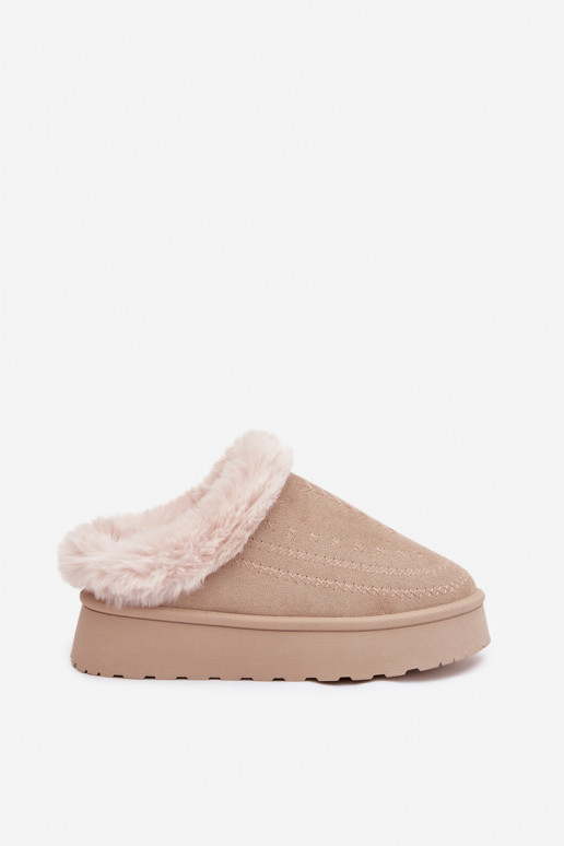 nööpidega lumesaapad Pealiste omad platvormiga karusnahaga I Przeszyciami Elevandiluu värvi Arelina