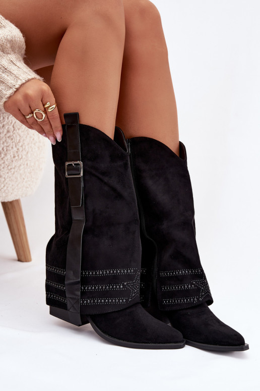 pika säärega saapad Kauboi saapad Pealiste omad Kaunistusega I neetide ja pandlaga msuud Camilora